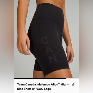 Lululemon align 8 shorts team canada